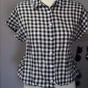 Gingham flannel black & white Top - Who What Wear